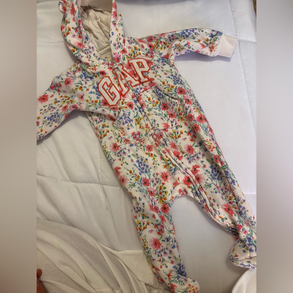 GAP Baby Floral Hoodie Onesie